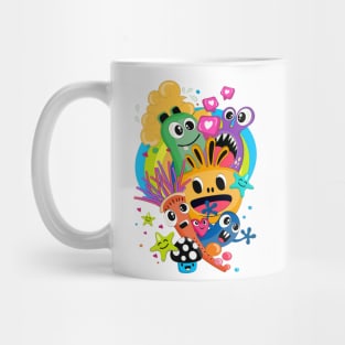 Funny doodle with monsters Mug